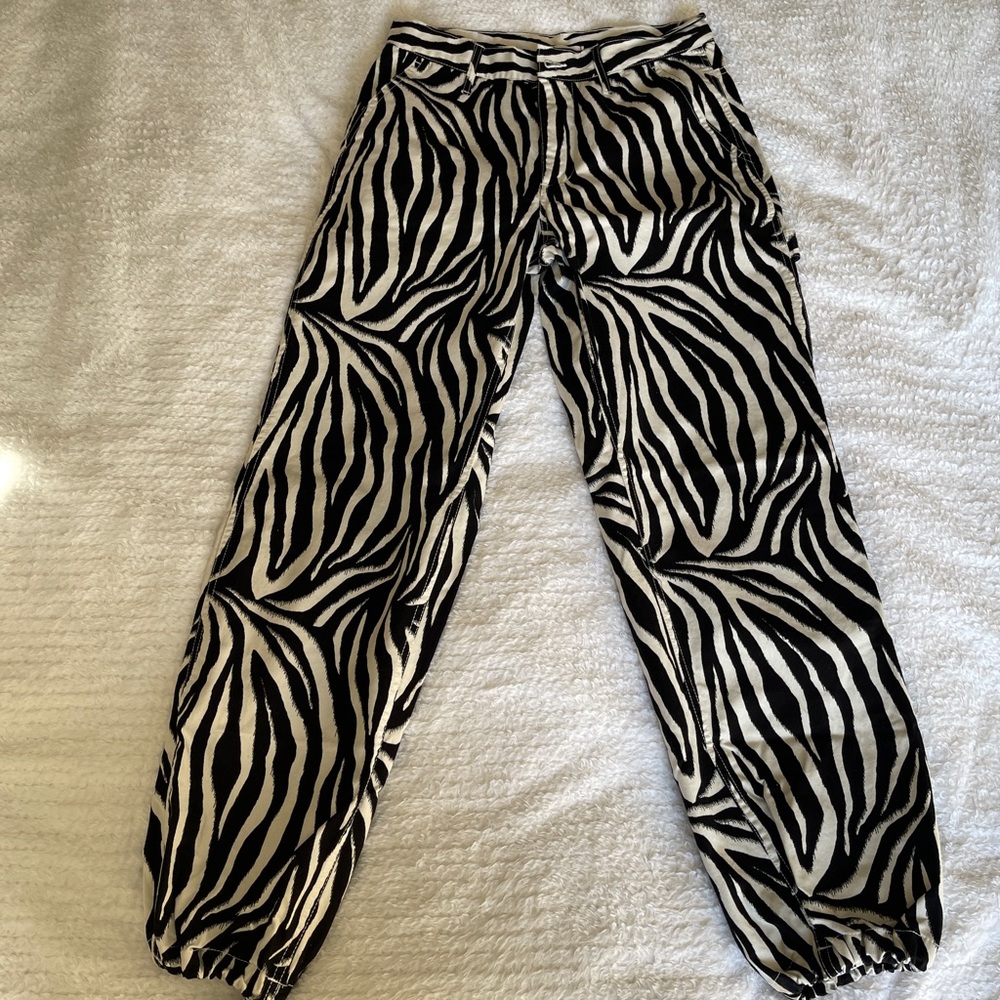 BDG Black and White Animal Print Pants